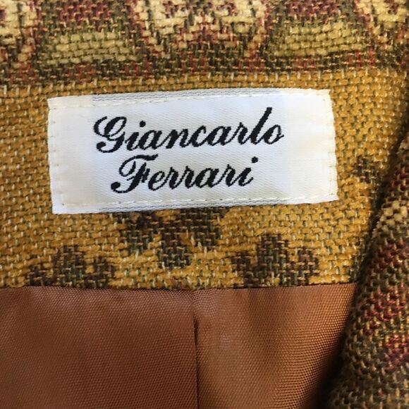 Vintage Giancarlo Ferrari Elephant Print Tapestry Zip Up Blazer Jacket - Picture 5 of 9